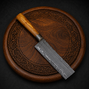 Custom Handmade Damascus Steel Nakiri Vegetable Cleaver <b>Knife</b> with Wooden <b>Handle</b> Leather Sheath Japanese Kitchen <b>Knife</b> OEM ODM - Product Image 4