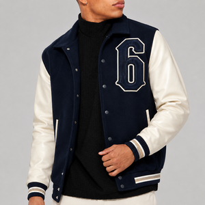Blouson universitaire personnalisé pour homme en tissu de laine avec broderie personnalisée et logo frontal pour les acheteurs d'articles vestimentaires scolaires américains pour l'hiver - Product Image 4