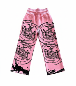 Six Trend Sports Men's Winter Street Wear Custom Screen Printed <b>Oversized</b> Wide Leg Baggy Double Waist Lightweight <b>Jogger</b> Casual - Product Image 3