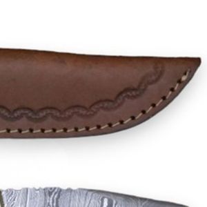 Cuchillos de Caza de Acero de Damasco con Hoja Curva, Filo de Corte de Acero Estampado y Empuñadura Decorativa de Madera para Camping, Caza y Trabajo de Campo - Product Image 5