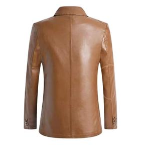 Blazer en cuir pour homme anti-rides, qualité supérieure, respirant, vêtement décontracté, dernières tendances, blazer en cuir très vendu - Product Image 2