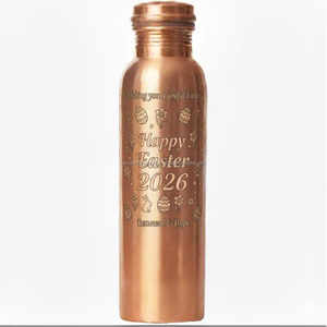 Bouteille en cuivre Bunny Hop "-Gravure personnalisée Joyeuses Pâques - Product Image 4