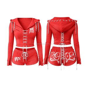 Conjunto de Sudadera con Capucha y Pantalones Deportivos de Verano Personalizados para Hombre y Mujer, 100% Algodón, Estilo Urbano, Talla Grande, Diseño Sólido - Product Image 4