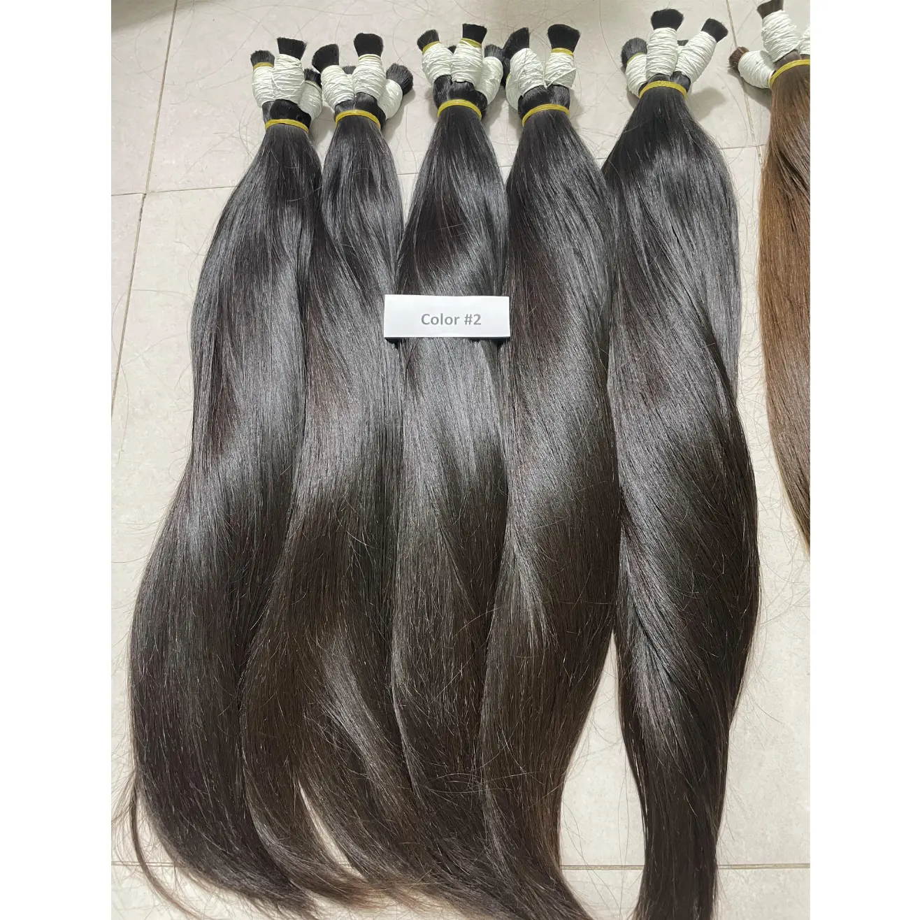 Số lượng lớn dài thẳng tóc tự nhiên bó mật độ 150% đầy đủ inch nguyên tóc con người trong tự nhiên Brown Việt tóc không rụng 2024