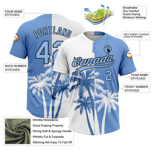 Camiseta de Béisbol Sublimada Personalizada, Transpirable, de Manga Corta, con Estampado de Palmeras, Unisex, para Verano, para Softbol - Product Image 3
