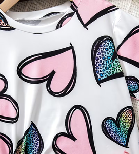 Girls 2Pcs Set Short Sleeve Floral Print Top Pink Shorts Comfortable Casual Wear Medium Stretch Breathable - Product Image 4