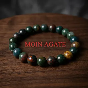 Bracelet de perles rondes en pierre de sang naturelle de haute qualité, Bracelet en cristal pour la vente en gros, Bracelet de perles en pierre naturelle - Product Image 3