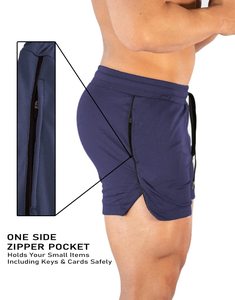 Gym wear <b>shorts</b> for Men's Breathable <b>Quick</b> <b>Dry</b> Embroidered Woven Mid Waist - Product Image 4