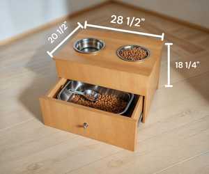 2026 Newest Design High Quality Natural Wooden <b>Cat</b> Dog Bowl Holder <b>Top</b> Quality for Pets Dog Food - Product Image 2