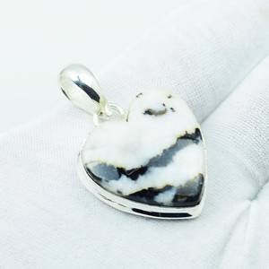 Heart White Buffalo Turquoise Pendant 925 Sterling <b>Silver</b> Boho Handmade Jewelry Statement Gift For Women <b>Men</b> - Product Image 6