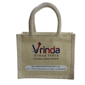Fashion Style Jute Grocery <b>Bags</b> Letter Pattern <b>Medium</b> <b>Size</b> Non Woven Handle Customizable Closure for Eco-Friendly Daily - Product Image 1