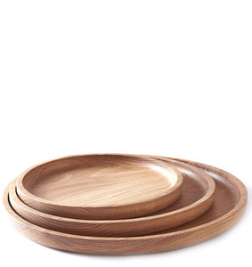 Planche de service ronde en bois d'acacia naturel, plateau de service alimentaire en bois, planche à charcuterie, plateau à fromage, assiette de dîner, cuisine - Product Image 1