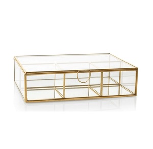 Decorative Metal And Glass Jewelry Box With Antique Finish For Wedding Gift And Home Decoration Purpose - Product Image 4