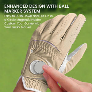 Gants de golf de luxe en cuir Cabretta blanc PROVEN ENTERPRISES pour droitier, fermeture à bouton, sangle de poignet réglable, poignées ergonomiques - Product Image 3