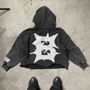 Sudadera con Capucha Corta de Estilo Moderno para Hombre, Sudadera Holgada con Capucha, Ropa Deportiva Urbana para Gimnasio - Product Image 2