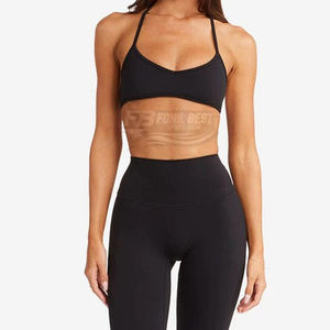 Ensemble de sport 2 pièces sans couture pour femme avec logo personnalisé, taille haute, séchage rapide, soutien-gorge de yoga et short de fitness - Product Image 2