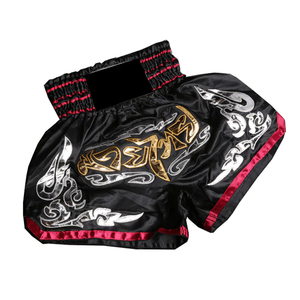 Shorts de boxe thaïlandaise unisexes pour adultes, vêtements de sport personnalisés, 100% polyester 220g, impression numérique, séchage rapide, respirant, logo pour enfants - Product Image 4
