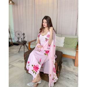 Conjunto de traje de fiesta de diseñador para mujer con parte inferior superior y ropa de fiesta elegante Dupatta - Product Image 4