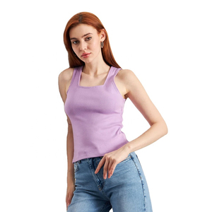 เสื้อกล้ามผู้หญิงรุ่นใหม่ 100% โพลีเอสเตอร์ สีพื้น แห้งเร็ว ใส่สบายสำหรับฤดูร้อน ระบายเหงื่อได้ดี ลายพิมพ์สวยงาม - Product Image 5