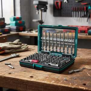 Juego de brocas de 1/4" x 25 y 75 mm de longitud, 71 piezas, con acabado de fosfato de zinc - Product Image 1