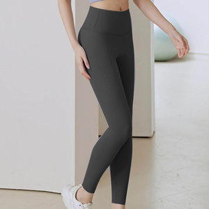 Leggings de yoga simples pour femmes, taille haute, couleur unie, longueur intégrale, sans couture, respirants, séchage rapide, grande taille, pantalon de fitness - Product Image 1