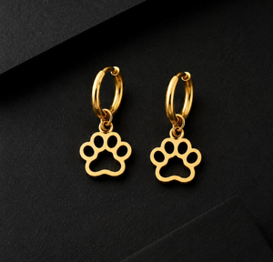Pendientes de Aro con Forma de Pata de Perro, Chapados en Oro de 18K sobre Plata de Ley 925, Joyería Colgante con Forma de Animal, Unisex, para Uso Diario, Regalo para Ella - Product Image 3