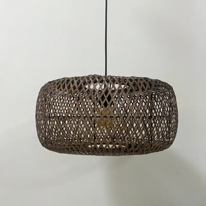 Handwoven Black Bamboo Pendant Light for Home <b>Decoration</b> Restaurants Hotels and Modern Interior <b>Lighting</b> - Product Image 1
