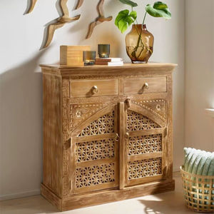 Mueble de Madera de Mango con Decoración Jali Hecha a Mano - Product Image 1