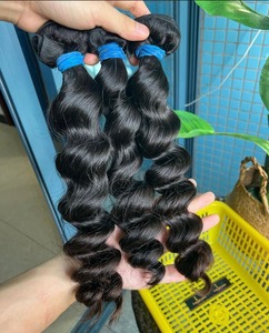 Paquetes de Cabello Humano con Doble Trama de Diseño Único, 100% Virgen, Cutícula Alineada, Cabello Negro Natural para Fabricación de Pelucas en Venta - Product Image 5