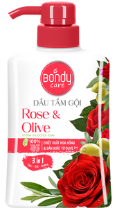 Bondy Care Rose & Olive Shampooing et Gel Douche 3-en-1 Liquide Rafraîchissant Hydratant - Product Image 4