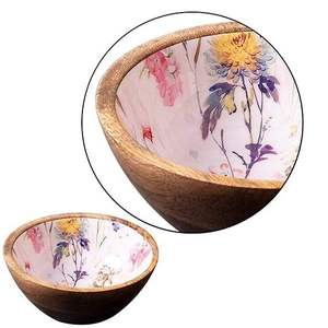 Bol en bois au design moderne, écologique et durable, pour salade de fruits et en-cas, vaisselle unique pour la décoration de la maison - Product Image 2