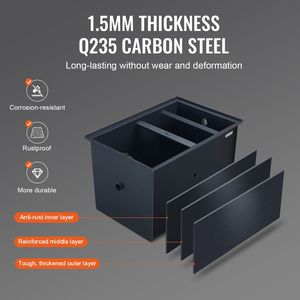 Trampa de Grasa Comercial de Acero para Cocina, Interceptor de 30 LBS con Entrada Lateral para Fregadero, 10.8 GPM, de Acero al Carbono para Residuos de Grasa - Product Image 3