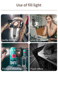 TOKQI-L15 Parapluie détachable à lumière intégrale avec support stable, extension de 1100 mm, perche à selfie sans fil - Product Image 5