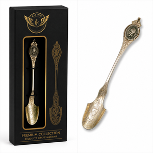 Ensemble de service à salade avec manche en laiton plaqué or, prix de gros, collection de couverts de luxe pour hôtels, coffret cadeau - Product Image 2