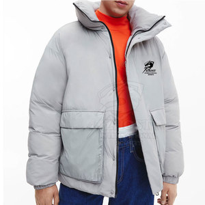 Custom Logo <b>Men</b> <b>Puffer</b> <b>Jackets</b> For Cold Weather Casual <b>Hooded</b> Full Zip Thick Insulated Outfit - Product Image 4