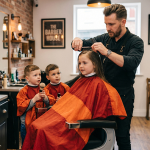 Cape de Barbier Professionnelle Multicolore avec Fermeture de Cou Ajustable, Robe de Salon Durable - Product Image 4