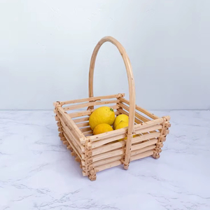 Wooden Fruit <b>Basket</b> Tray For Fresh Fruit Serving Dining <b>Table</b> Decoration And Stylish Kitchen Organization - Product Image 1
