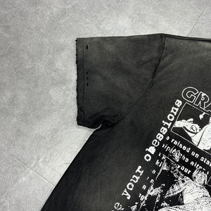 Camiseta de Hombre Oversize con Estampado Gráfico DTG, 100% Algodón, Estilo Vintage, Lavado a la Piedra, Efecto Desgastado y Roto - Product Image 4