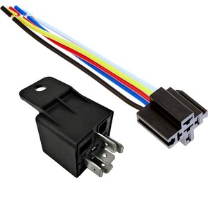 Sunbow RGB Car <b>Universal</b> 5 Pin Black Relay <b>Socket</b> 40amps Automotive 12V/24V Harness - Product Image 1