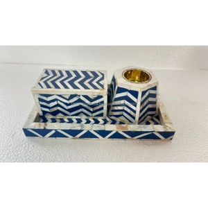 Black Floral Mother of Pearl Resin <b>Bukhoor</b> Set with Handcrafted Tray <b>Burner</b> Box Premium Home Decor - Product Image 1