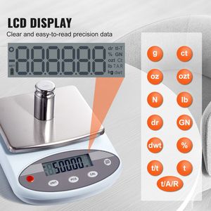 Bilancia Elettronica da Laboratorio ad Alta Precisione 3000g x 0.01g |   Conversione di 13 unità |   Attrezzature per Laboratori Scientifici - Product Image 3