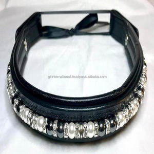 Correa de cuero suave con cuentas y perlas multicolor para cejas, banda de piel suave acolchada hecha a mano con cuentas y perlas - Product Image 4