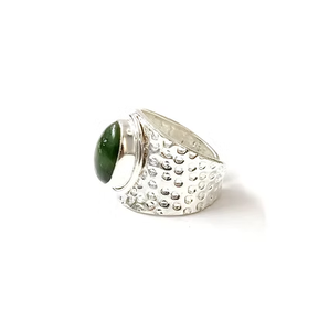 Handcrafted Green Onyx Gemstone <b>Adjustable</b> Statement <b>Ring</b> 925 <b>Sterling</b> <b>Silver</b> Oval Shape Stone Jewelry - Product Image 2