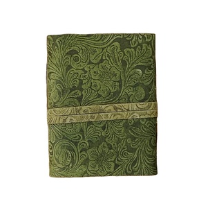 Blue Embossed Leather Diary Hardcover Journal with Key Lock and Floral Pattern Gift <b>Notebook</b> - Product Image 4