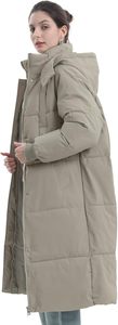 Women's Long Quilted Hooded Winter Coat Solid Color Full Sleeve Thick Polyester Fiber Warm Keeper Zipper Closure - Product Image 5