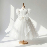 Tutupetti Luxuriöses Feder-Prinzessinnen-Ballkleid Hochzeitskleid für Mädchen Premium Tüllstoff Atmungsaktiv Leichtgewichtig Voluminöse Silhouette