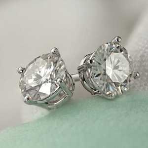 Pendientes de Diamantes Cultivados en Laboratorio con Corte Brillante Redondo, Plata 925, Certificados por IGI, Unisex - Product Image 3