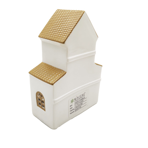 Casita de Cerámica con Linterna LED para Aldea Navideña, Adorno Luminoso, OEM ODM, Venta al por Mayor, Decoración Navideña para el Hogar - Product Image 3