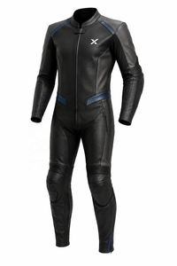Traje de Motocicleta Ligero de Una Pieza en Cuero Urbano |   Negro Azul |   Fabricante OEM ODM |   Diseño de Calidad Premium | Ropa de Carreras - Product Image 1