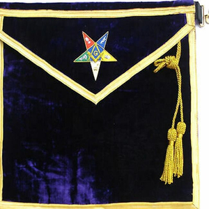 Conjunto de Mandil y Collar Masónicos OES Bordados a Mano para Patrón/Matrón, Regalia Masónica de Cuero Morado con Insignias 3D - Product Image 2